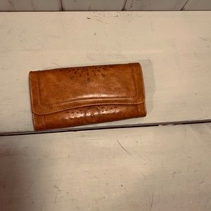 Orange leather wallet